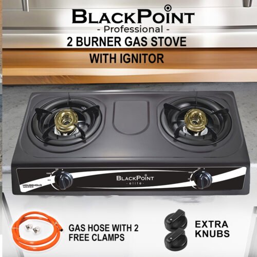 BPT-2000 BLACKPOINT 2 BURNER STOVE CASTED IRON FREE PIPES & KNOBS