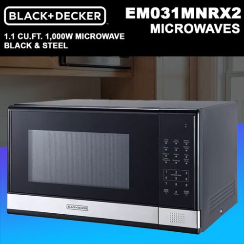 BLACK & DECKER 1.1CF MICROWAVE S.STEEL  USA BEST SELLER