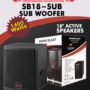 SOUND BLAST POWERED 18" SUBWOOFER  EARTH SHATTERING