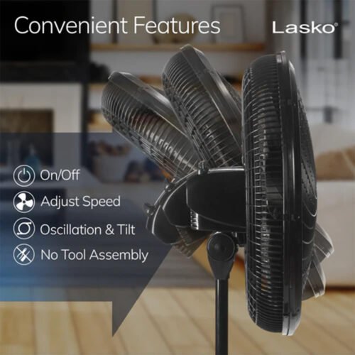 LASKO 18" FAN BLACK  NON REMOTE