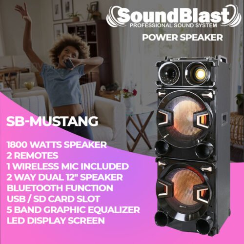 SB-MUSTANG (1) SOUND BLAST PARTY SPEAKER MUSTANG 1800 WATTS