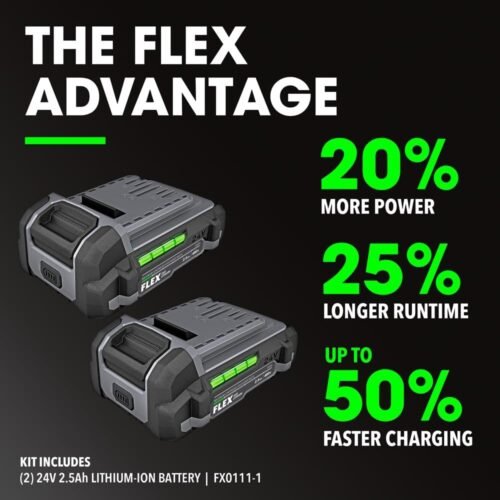 FLEX 24V Brushless Cordless 1/2-Inch 750 In-Lbs Torque 2-Speed Hammer Drill Kit with (2) 2.5Ah Lithium Batteries and 160W Fast Charger - FX1251-2A
