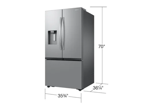 RF32CG5400SR_02_Dimension_Fraction_Stainless_Steel_SCOM SAMSUNG INVERTER FRENCH ICE & WATER Dispenser