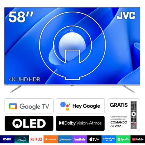 JVC 58" METALLIC BODY PREMIUM HIGH MODEL google tv BILLUTOOTH & VOICE ACTIVATED & NETFLIX