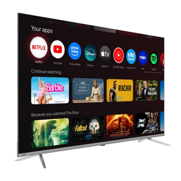 JVC 58" METALLIC BODY PREMIUM HIGH MODEL google tv BILLUTOOTH & VOICE ACTIVATED & NETFLIX