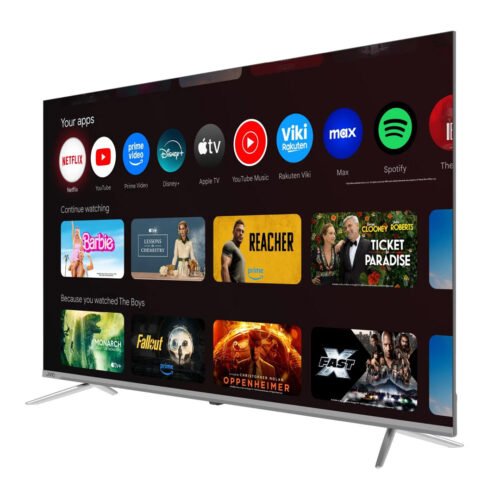 JVC 65"  QLED TV  METALLIC BODY PREMIUM HIGH MODEL google tv  BILLUTOOTH & VOICE ACTIVATED & NETFLIX