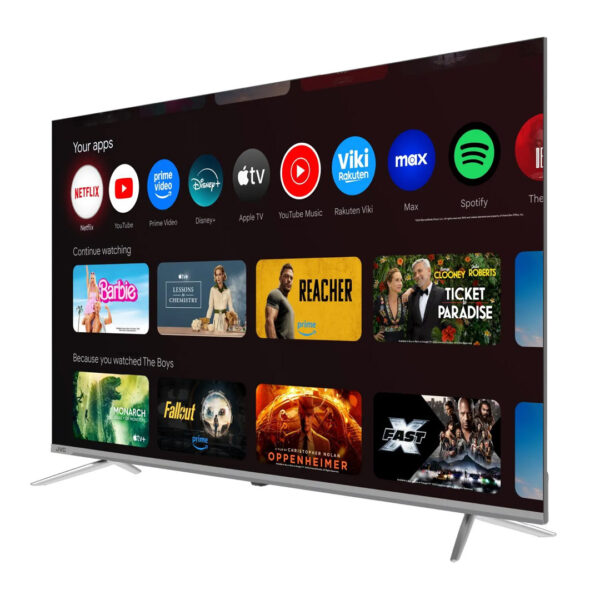 JVC 58" METALLIC BODY PREMIUM HIGH MODEL google tv BILLUTOOTH & VOICE ACTIVATED & NETFLIX