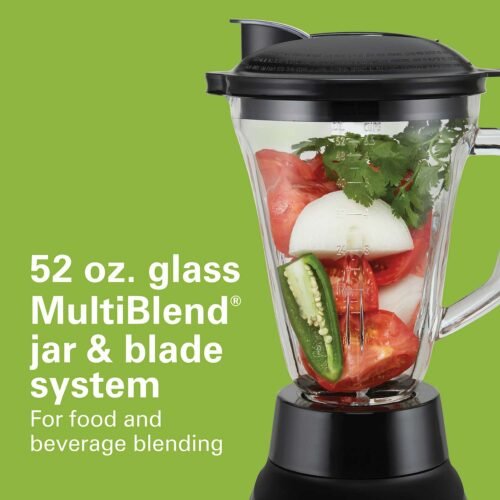 HAMILTON BEACH 52 OZ BLENDER & 20 OZ FOOD PROCESSOR 2 IN ONE