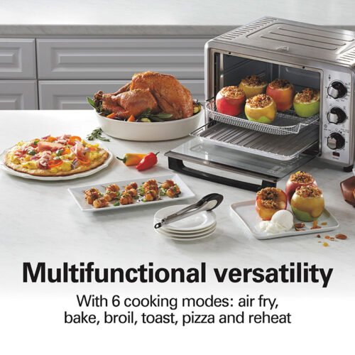 HAMILTON BEACH TOASTER OVEN 6 SLICE  WITH AIR FRYER AS WELL