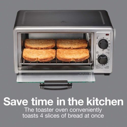 HAMILTON BEACH OVEN TOASTER 4 SLICE -- BAKE AND BROIL