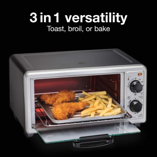 HAMILTON BEACH OVEN TOASTER 4 SLICE -- BAKE AND BROIL