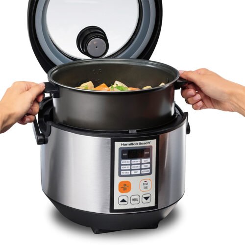 HAMILTON BEACH 4.5QT DIGITAL MULTI COOKER ALL IN 1 STAINLESS STEEL