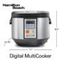 HAMILTON BEACH 4.5QT DIGITAL MULTI COOKER ALL IN 1 STAINLESS STEEL