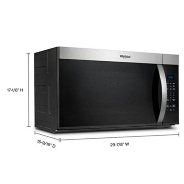 WHIRLPOOL MICROWAVE 1.7 CF S/STEEL OVER THE RANGE + FINGERPRINT RESISTANT