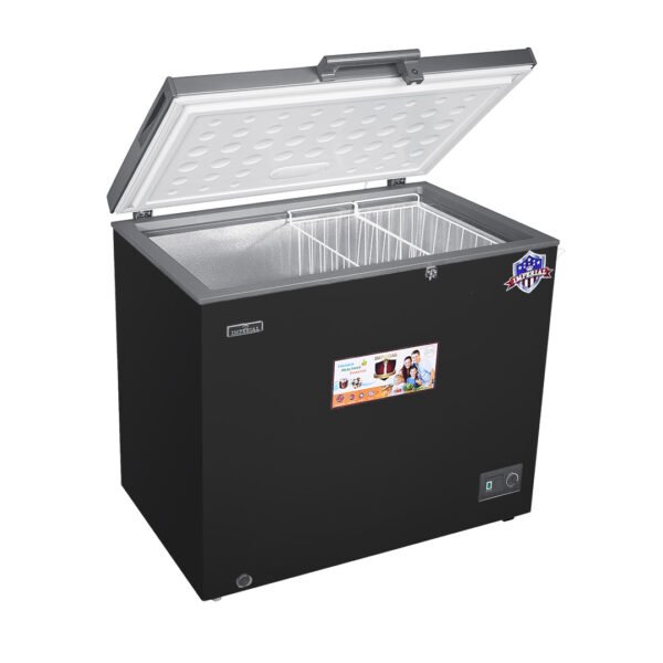 IMP13FZ-HEART-B-IG IMPERIAL FREEZER INSIDE GLASS LED BLACK DUAL COOL HEART