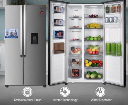 BLACKPOINT FRIDGE SIDE BY SIDE WATER DISP EUROPEAN DESIGN