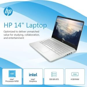 HP 14" Laptop, Intel Processor N150, 4GB RAM, 128GB Storage