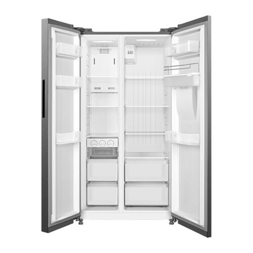 BLACKPOINT FRIDGE MATURE SIDE BY SIDE STEEL INVERTER WATER DISP