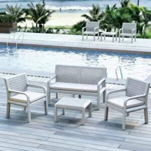 IMPERIAL SERENITY 2 SINGLE CHAIRS & 1 LOVE CHAIR & TABLE 4 PC GREY