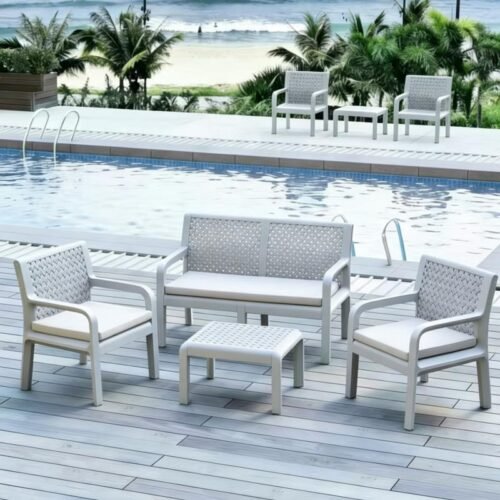 IMPERIAL SERENITY 2 SINGLE CHAIRS & 1 LOVE CHAIR & TABLE 4 PC GREY