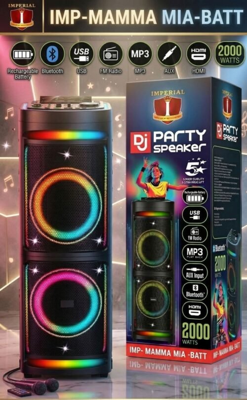 IMPERIAL  MAMMA MIA  BATTERY CHARGED & ULTIMATE SOUND PANASONIC FACTORY BEST PARTY SPEAKER