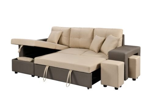 IMPERIAL L SPAPED SOFA BED VIENNA WITH TWO BENCHES & TWO TONE & STORAGE AND CUP HOLDER INTRODUCTRY OFFER