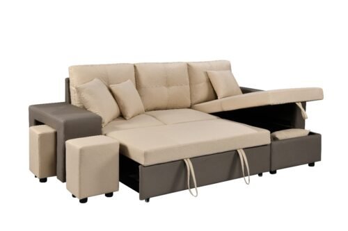 IMPERIAL L SPAPED SOFA BED VIENNA WITH TWO BENCHES & TWO TONE & STORAGE AND CUP HOLDER INTRODUCTRY OFFER