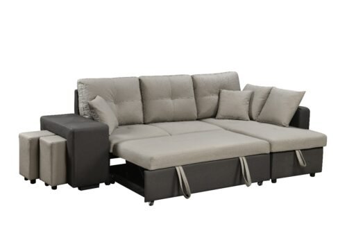 IMPERIAL L SPAPED SOFA BED VIENNA WITH TWO BENCHES & TWO TONE & STORAGE AND CUP HOLDER INTRODUCTRY OFFER