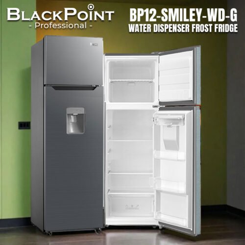BP12-SMILEYG-WD-NF-R BLACKPOINT FRIDGE FROST WATER DISP SMILEY Silk Steel
