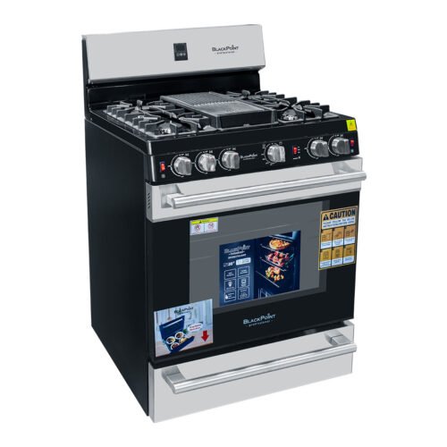 BLACKPOINT ITALIANO STOVE 5 BUR 30" GE TYPE SUPER HEAVY DUTY WITH BROILER & DOUBLE OVEN SAFETY