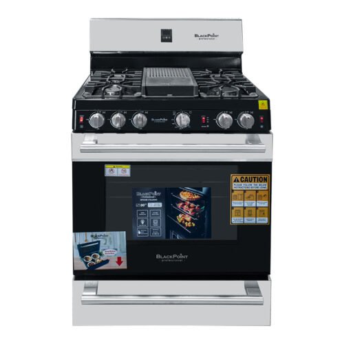 BLACKPOINT ITALIANO STOVE 5 BUR 30" GE TYPE SUPER HEAVY DUTY WITH BROILER & DOUBLE OVEN SAFETY