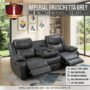 IMPERIAL BRUSCHETTA D GREY 3 FAMILY SEAT AIR LEATHER + USB + TYPE C + CUP HOLDER & CONSOLE RECLINER