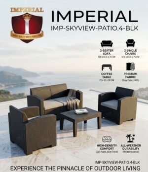 IMPERIAL SKYVIEW BLK CLR 2 SINGLE CHAIRS & 1 LOVE CHAIR & TABLE 4 PC