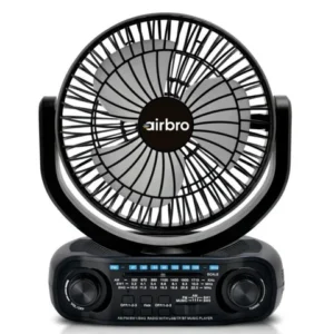 AIRBRO FAN SOLAR RECHERGEABLE WITH BLUETOOTH & POWERBANK & MORE