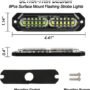 ASPL 8pcs Sync Feature Ultra Slim 12-LED Surface Mount Flashing Strobe Lights for Truck Car Vehicle LED Mini Grille Light Head Emergency Beacon Hazard Warning Lights Green/White